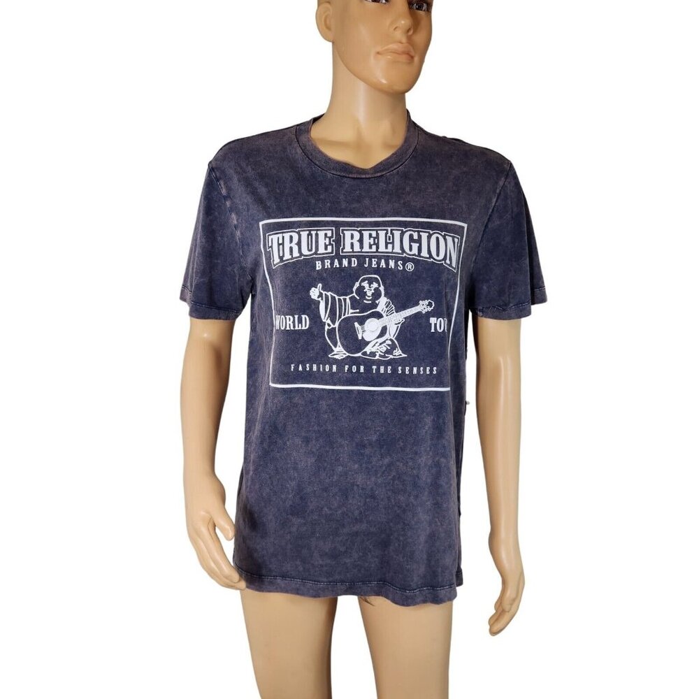 True Religion Mens Size L T Shirt Laughing Buddha World Tour Tie Dye NWT ---16
